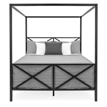 Load image into Gallery viewer, Modern Metal 4 Post Canopy Queen Bed Frame
