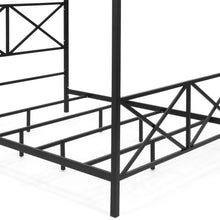 Load image into Gallery viewer, Modern Metal 4 Post Canopy Queen Bed Frame
