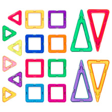Load image into Gallery viewer, 64-Piece Kids Magnetic Building Block Tiles Set w/ Carrying Box - Multicolor
