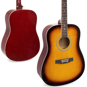 41in Acoustic Guitar Starter Kit w/ Case, Pick, Strap, Extra Strings