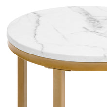 Load image into Gallery viewer, 16in Round Side Table w/ Faux Marble Top
