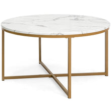 Load image into Gallery viewer, 36in Round Coffee Table w/ Faux Marble Top
