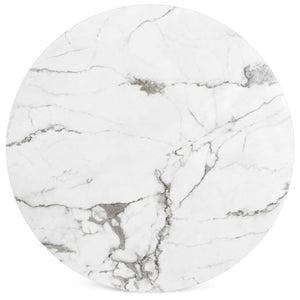 36in Round Coffee Table w/ Faux Marble Top