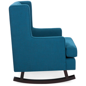 Tufted Upholstered Wingback Rocking Chair