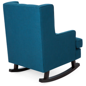 Tufted Upholstered Wingback Rocking Chair