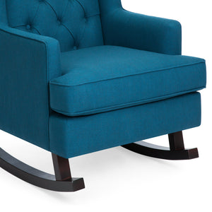 Tufted Upholstered Wingback Rocking Chair