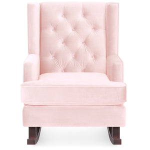 Tufted Upholstered Wingback Rocking Chair