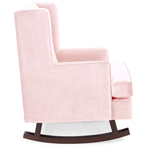 Tufted Upholstered Wingback Rocking Chair