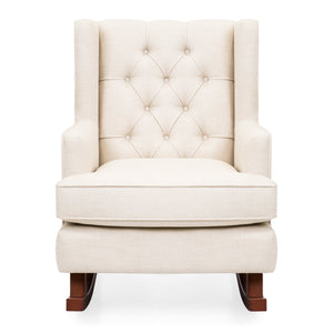 Tufted Upholstered Wingback Rocking Chair