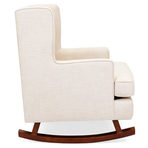 Tufted Upholstered Wingback Rocking Chair