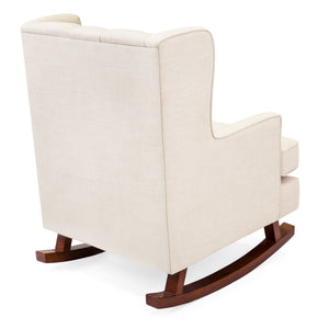 Tufted Upholstered Wingback Rocking Chair