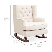 Load image into Gallery viewer, Tufted Upholstered Wingback Rocking Chair

