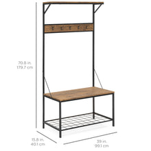 Load image into Gallery viewer, 71x39in 3-Shelf Hall Accent Tree Storage Rack
