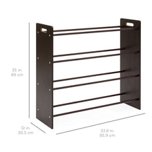 Load image into Gallery viewer, 4-Tier Kids Wood Toy Storage Organizer Rack w/ 12 Bins
