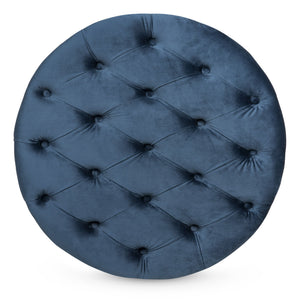 29.5in Round Button-Tufted Upholstered Velvet Footrest Accent Furniture