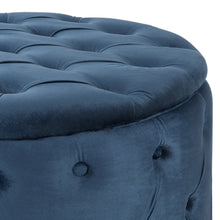 Load image into Gallery viewer, 29.5in Round Button-Tufted Upholstered Velvet Footrest Accent Furniture
