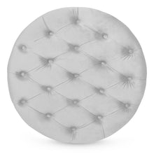 Load image into Gallery viewer, 29.5in Round Button-Tufted Upholstered Velvet Footrest Accent Furniture
