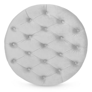 29.5in Round Button-Tufted Upholstered Velvet Footrest Accent Furniture
