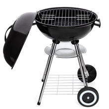 Load image into Gallery viewer, 18in Charcoal Barbecue Grill w/ Storage Rack, Detachable Legs, 2 Wheels
