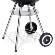 Load image into Gallery viewer, 18in Charcoal Barbecue Grill w/ Storage Rack, Detachable Legs, 2 Wheels
