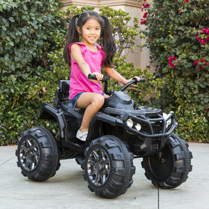 12V Kids 4-Wheel ATV Ride-On Car w/ 3.7mph Max, Lights, AUX Jack