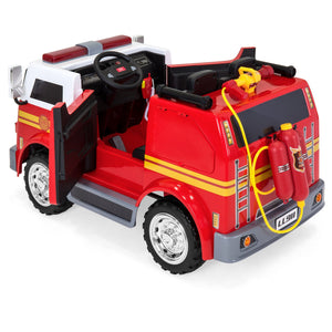 12V Kids Police Fire Engine Ride-On Truck w/ Remote Control, Water Hose