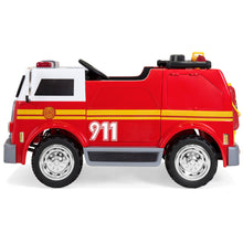 Load image into Gallery viewer, 12V Kids Police Fire Engine Ride-On Truck w/ Remote Control, Water Hose
