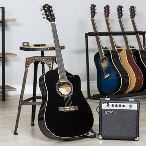 41in Full Size Acoustic Electric Cutaway Guitar Set w/ 10-Watt Amp, Case