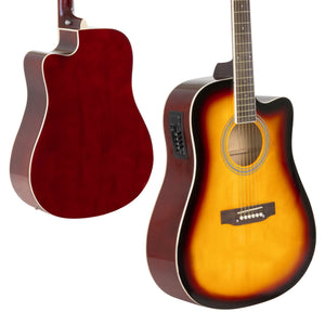 41in Full Size Acoustic Electric Cutaway Guitar Set w/ 10-Watt Amp, Case