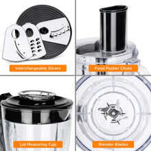 Load image into Gallery viewer, 650W Multifunctional Food Processor, Blender, &amp; Grinder w/ 10 Attachments

