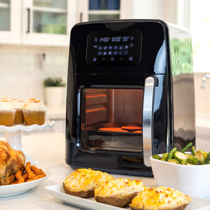 12.4qt XL Air Fryer Oven, Rotisserie, Dehydrator w/12 Presets, 7 Accessories
