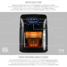Load image into Gallery viewer, 12.4qt XL Air Fryer Oven, Rotisserie, Dehydrator w/12 Presets, 7 Accessories
