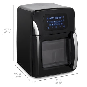 12.4qt XL Air Fryer Oven, Rotisserie, Dehydrator w/12 Presets, 7 Accessories