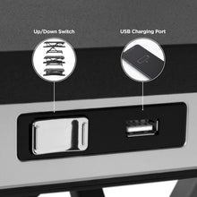Load image into Gallery viewer, 36in 2-Tier Electric Adjustable Dual-Monitor Standing Desk w/ Charging Port
