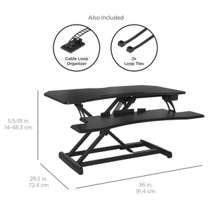 36in 2-Tier Electric Adjustable Dual-Monitor Standing Desk w/ Charging Port
