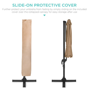 360-Degree Rotating Cantilever Offset Patio Umbrella w/ Tilt, 10ft