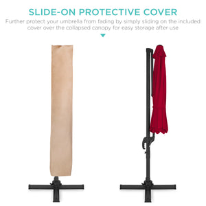 360-Degree Rotating Cantilever Offset Patio Umbrella w/ Tilt, 10ft