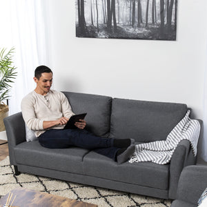 71In Linen Upholstered Sofa Couch Lounger
