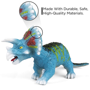 30in Realistic Roaring Triceratops Dinosaur Figurine Toy