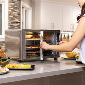 55L 1800W Extra Large Countertop Convection Toaster Oven w/ French Doors
