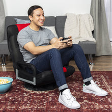 Load image into Gallery viewer, 360-Degree Swivel Gaming Floor Chair w/ Armrest Handles, Adjustable Backrest
