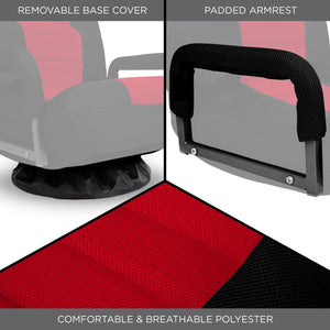 360-Degree Swivel Gaming Floor Chair w/ Armrest Handles, Adjustable Backrest
