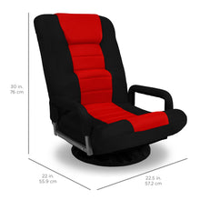 Load image into Gallery viewer, 360-Degree Swivel Gaming Floor Chair w/ Armrest Handles, Adjustable Backrest
