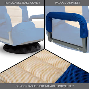 360-Degree Swivel Gaming Floor Chair w/ Armrest Handles, Adjustable Backrest