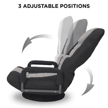 Load image into Gallery viewer, 360-Degree Swivel Gaming Floor Chair w/ Armrest Handles, Adjustable Backrest
