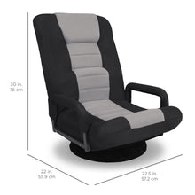 Load image into Gallery viewer, 360-Degree Swivel Gaming Floor Chair w/ Armrest Handles, Adjustable Backrest
